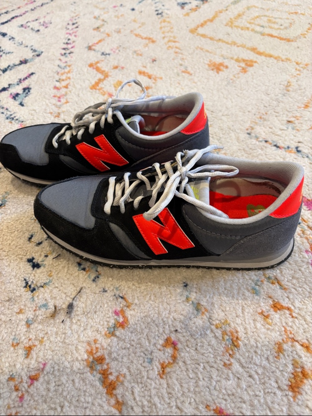 New Balance Women’s Black, Gray & Orange Retro Runner Sneakers
